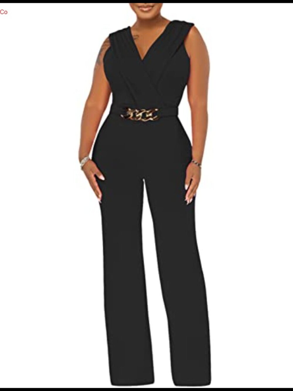 Women's Dressy Jumpsuit Sexy Deep V Neck Backless Wide Leg Long Pants